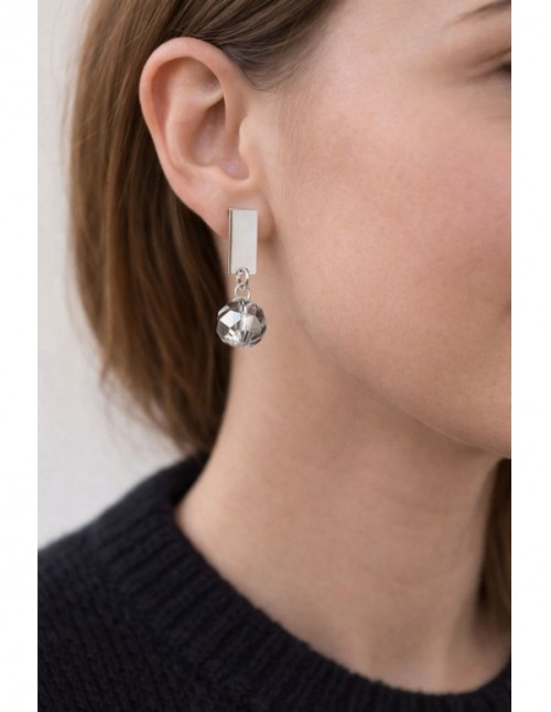 AROS BAÑADOS EN PLATA CRISTAL GRIS 2