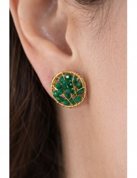 AROS BAÑADOS EN ORO  CRISTAL VERDE