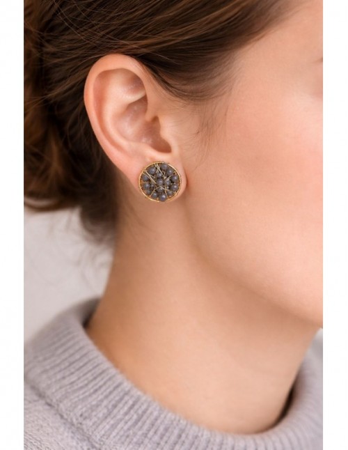 AROS BAÑADOS EN ORO CRISTAL GRIS 2