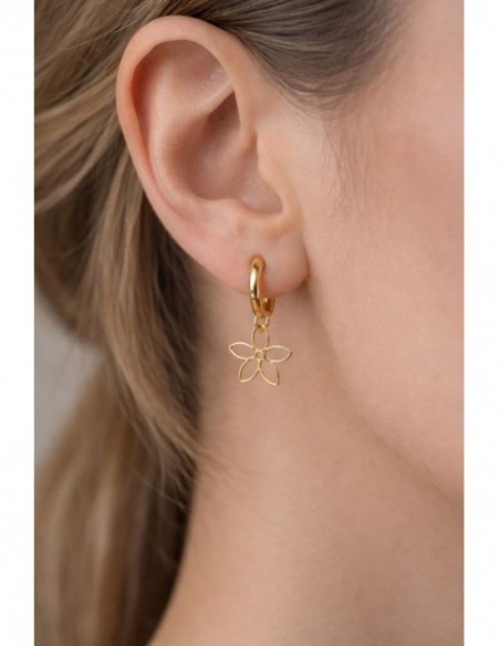 AROS BAÑADOS EN ORO FLOR