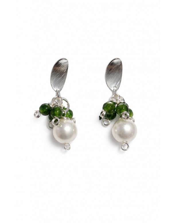 AROS BAÑADOS EN PLATA PIEDRA BLANCA