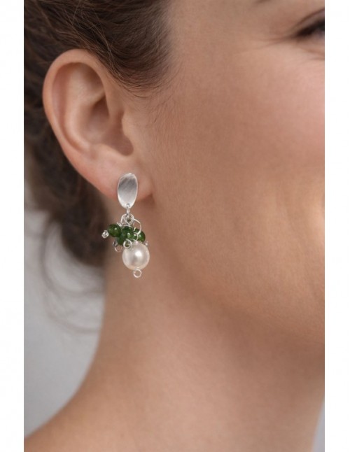 AROS BAÑADOS EN PLATA PIEDRA BLANCA 2