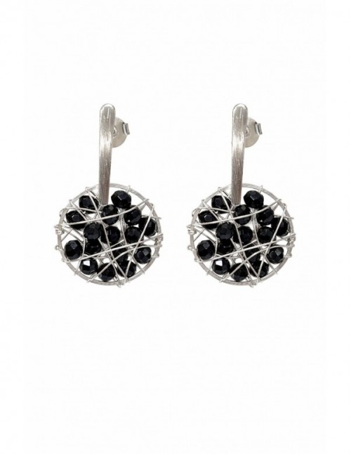 AROS BAÑADOS EN PLATA CRISTAL NEGRO