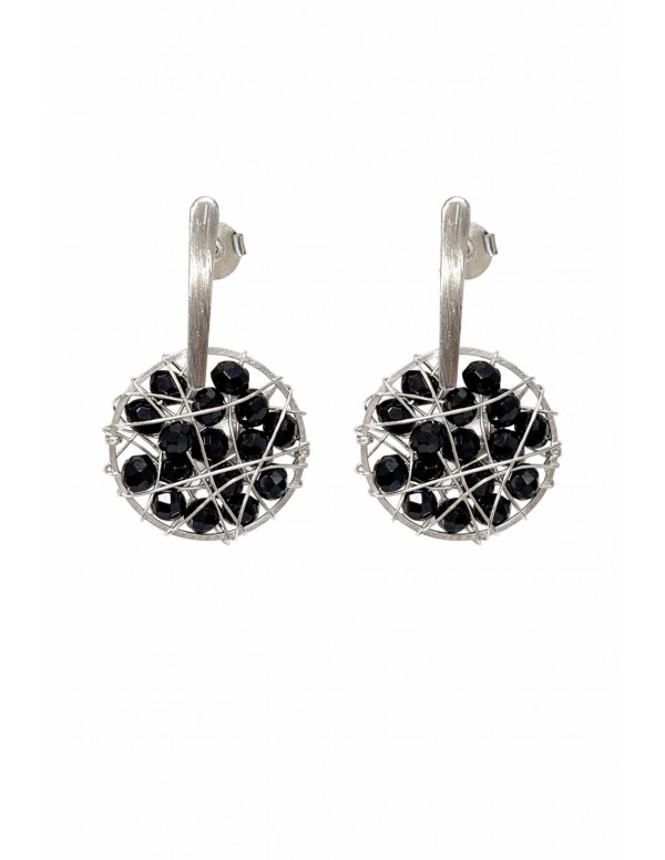 AROS BAÑADOS EN PLATA CRISTAL NEGRO