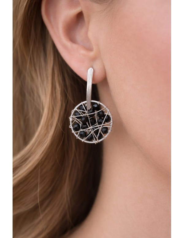 AROS BAÑADOS EN PLATA CRISTAL NEGRO