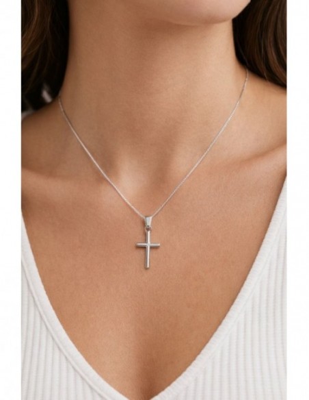 COLLARES BAÑADOS EN PLATA CRUZ