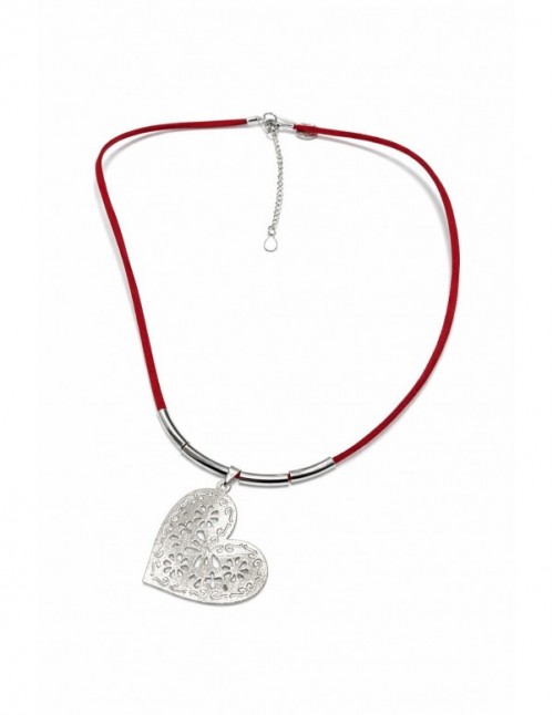 COLLARES BAÑADOS EN PLATA CORAZON