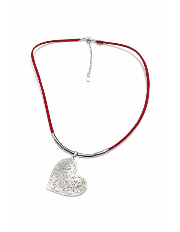 COLLARES BAÑADOS EN PLATA CORAZON