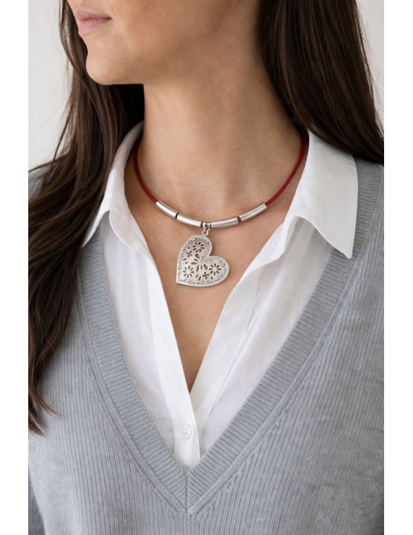 COLLARES BAÑADOS EN PLATA CORAZON