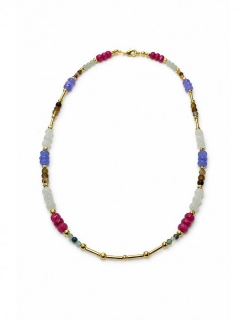 COLLARES BAÑADOS EN ORO PIEDRAS
