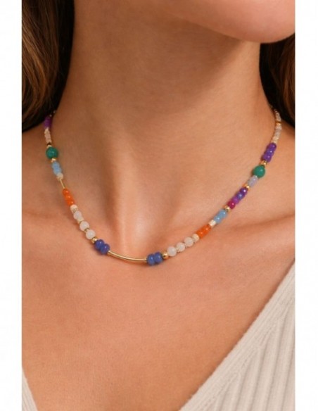 COLLARES BAÑADOS EN ORO PIEDRAS