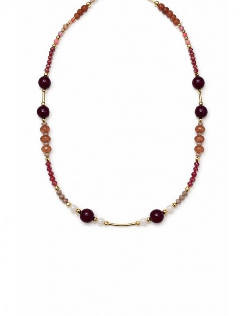 COLLARES BAÑADOS EN ORO PIEDRAS Y CRISTALES