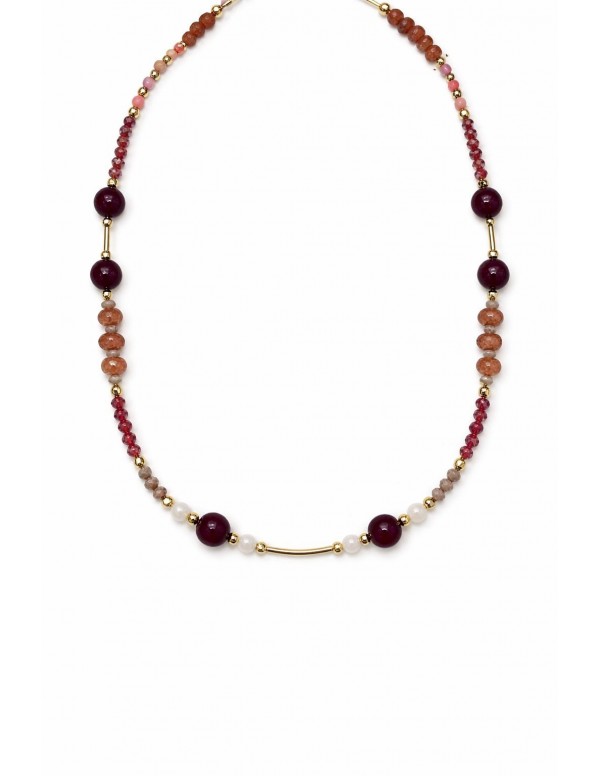 COLLARES BAÑADOS EN ORO PIEDRAS Y CRISTALES