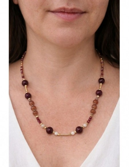 COLLARES BAÑADOS EN ORO PIEDRAS Y CRISTALES