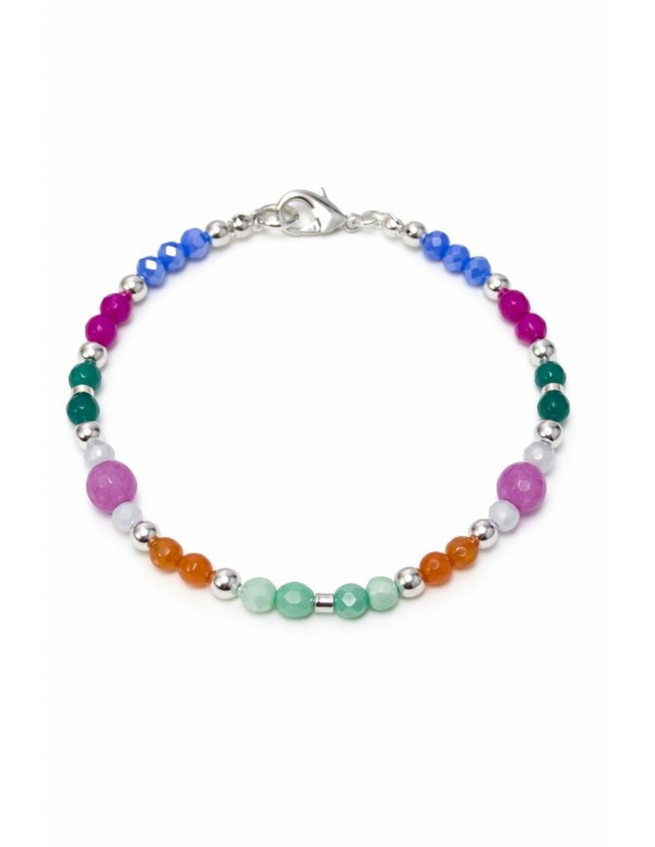 PULSERA BAÑADA EN PLATA PIEDRAS