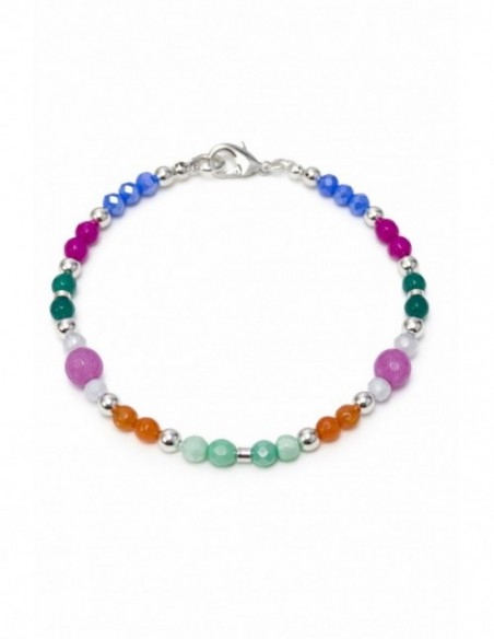 PULSERA BAÑADA EN PLATA PIEDRAS