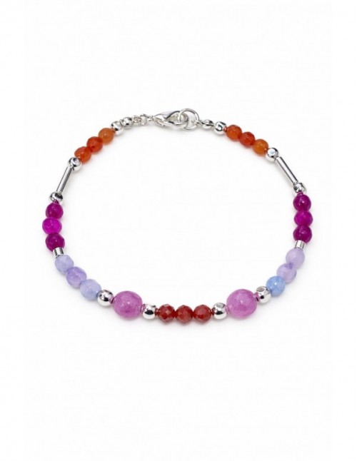 PULSERA BAÑADA EN PLATA PIEDRAS