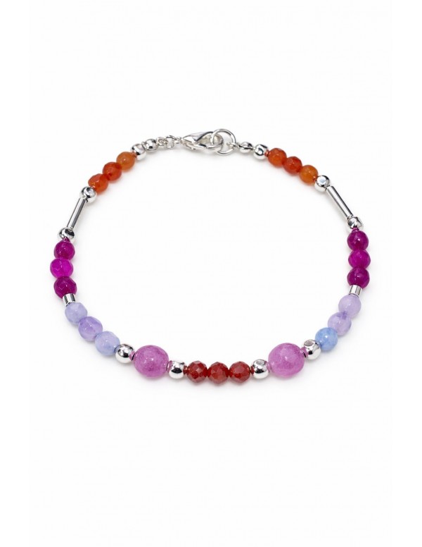 PULSERA BAÑADA EN PLATA PIEDRAS