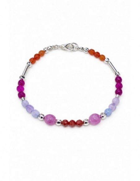 PULSERA BAÑADA EN PLATA PIEDRAS