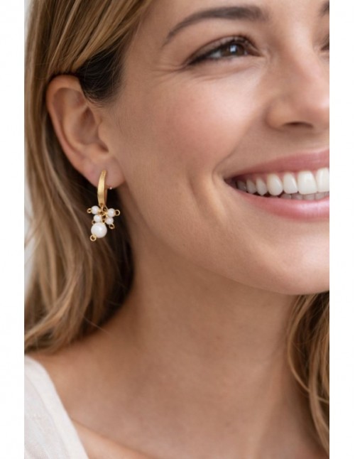 AROS BAÑADOS EN ORO PIEDRAS BLANCAS 2