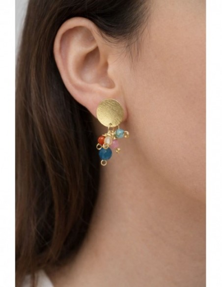 AROS BAÑADOS EN ORO PIEDRAS