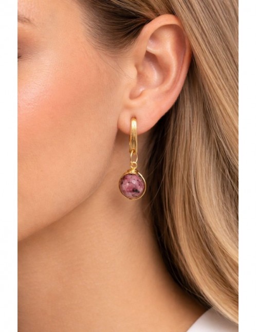 AROS BAÑADOS EN ORO PIEDRAS MORADAS 2