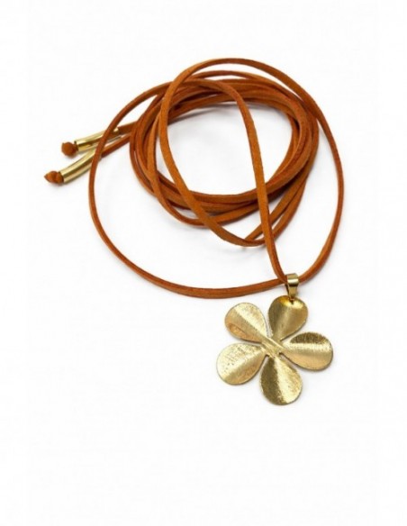 COLLAR BAÑO DE ORO CAFÉ