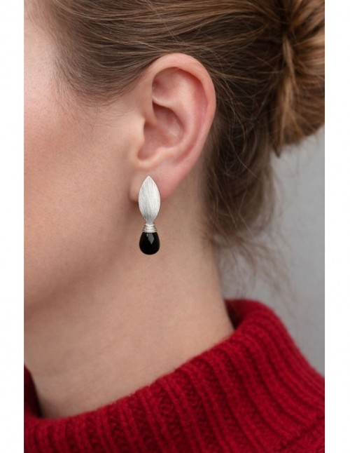 AROS BAÑADOS EN PLATA CRISTAL NEGRO 2