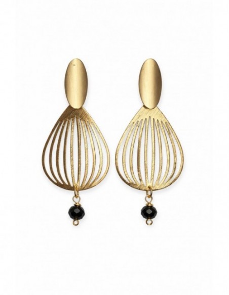 AROS BAÑADOS EN ORO CRISTAL NEGRO