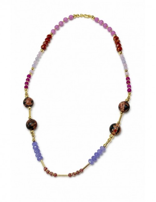 COLLAR BAÑADO EN ORO PIEDRAS