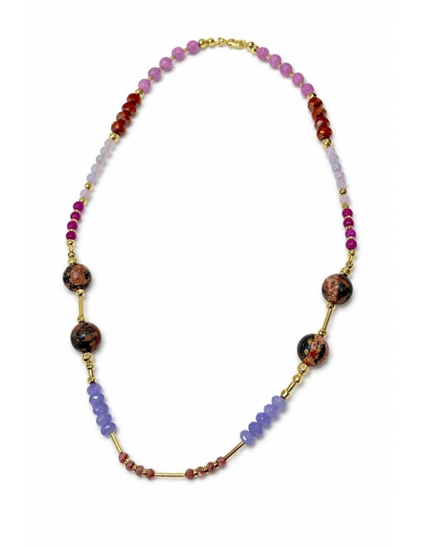 COLLAR BAÑADO EN ORO PIEDRAS