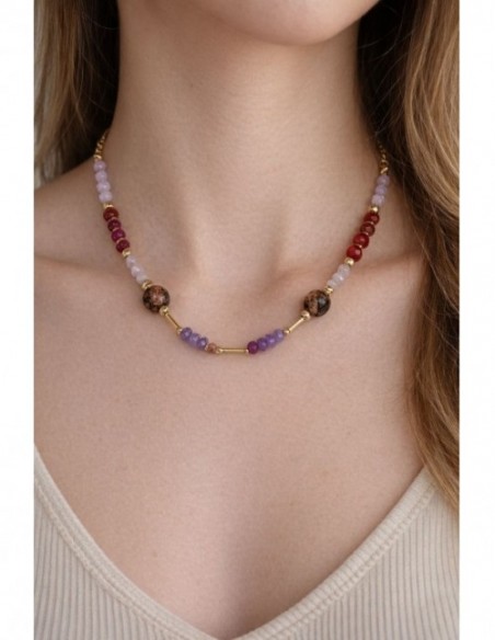 COLLAR BAÑADO EN ORO PIEDRAS