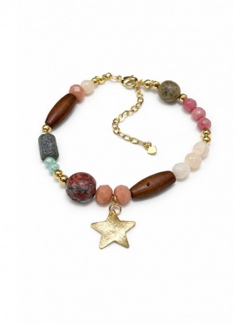PULSERA BAÑADA EN ORO DIJE ESTRELLA