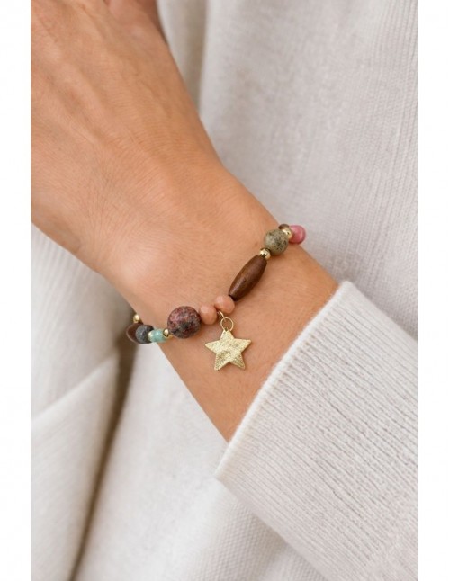 PULSERA BAÑADA EN ORO DIJE ESTRELLA 2