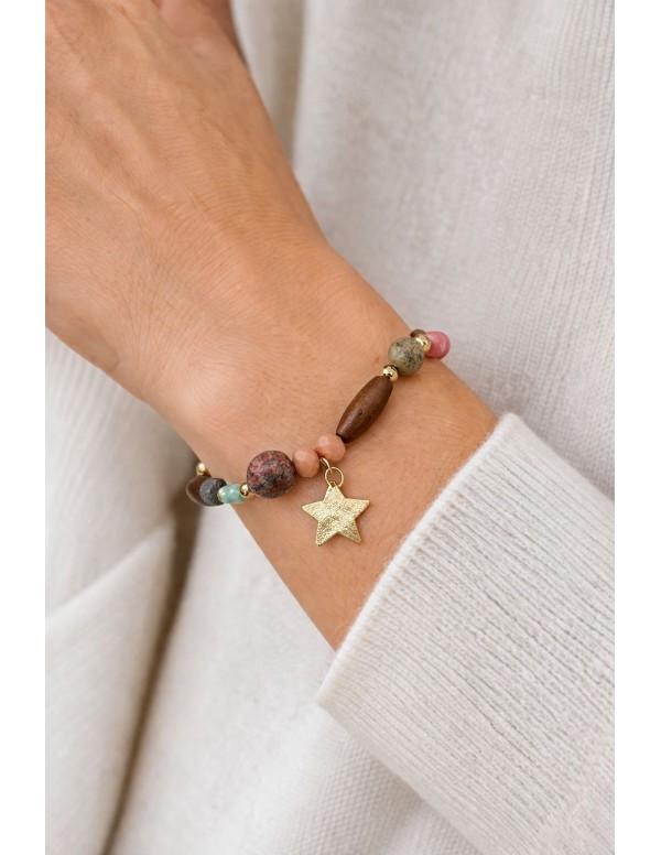 PULSERA BAÑADA EN ORO DIJE ESTRELLA