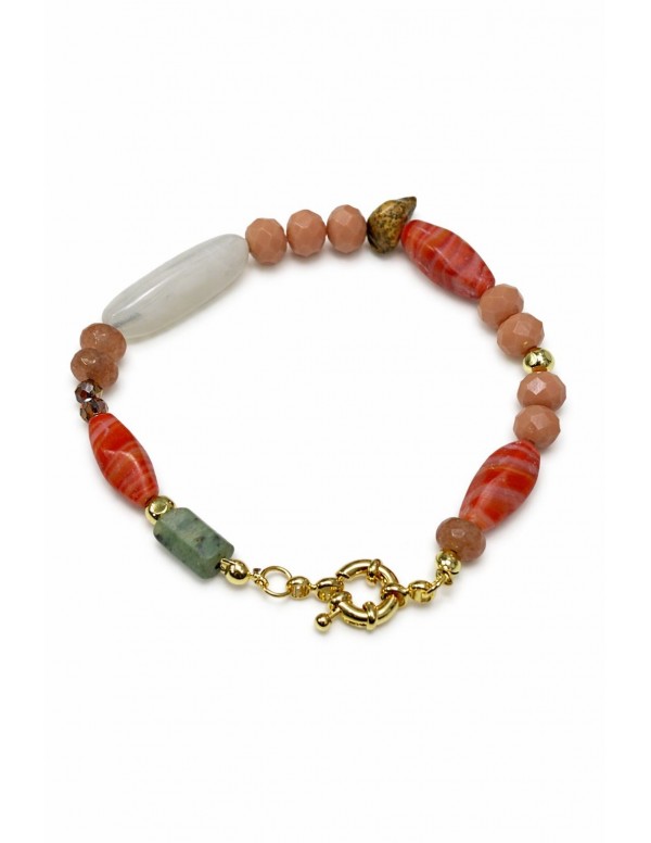 PULSERA BAÑADA EN ORO PIEDRAS