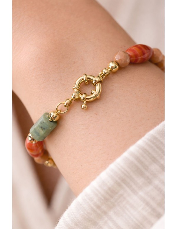 PULSERA BAÑADA EN ORO PIEDRAS