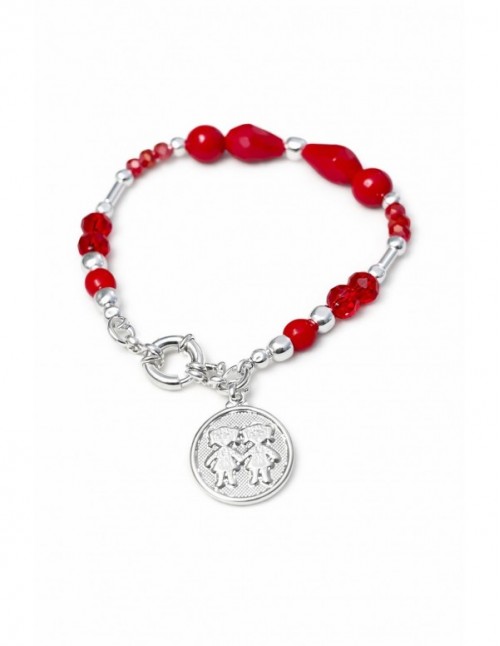 PULSERA BAÑADA EN PLATA NIÑA NIÑA