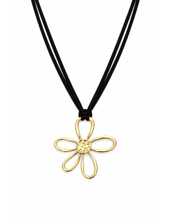 COLLAR BAÑADO EN ORO DIJE FLOR