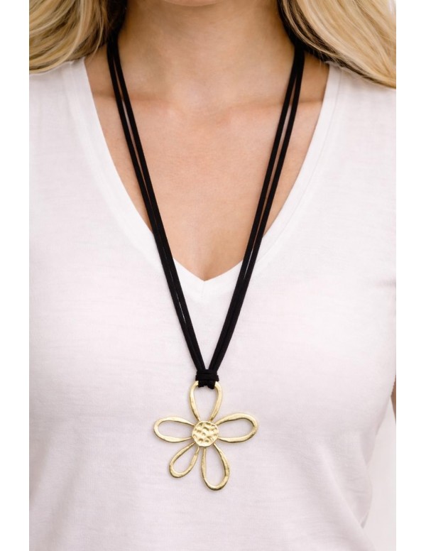 COLLAR BAÑADO EN ORO DIJE FLOR