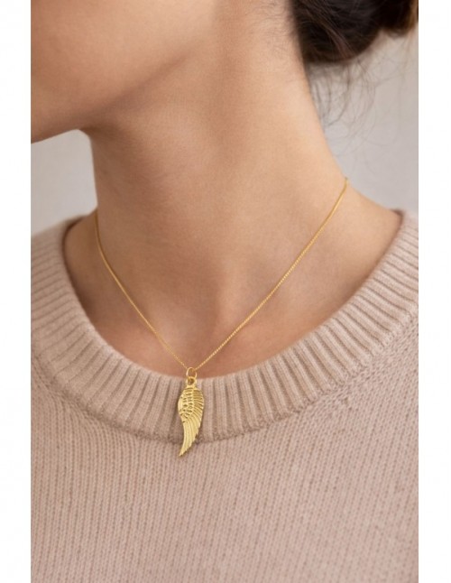 COLLAR BAÑADO EN ORO PLUMA 2