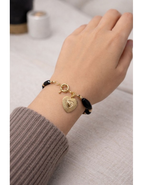 PULSERA BAÑADA EN ORO CORAZON