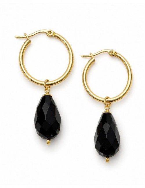 AROS BAÑADOS EN ORO CRISTAL NEGRO