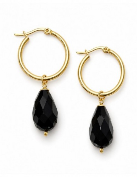 AROS BAÑADOS EN ORO CRISTAL NEGRO