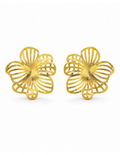 AROS BAÑADOS EN ORO FLOR