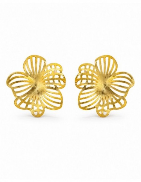 AROS BAÑADOS EN ORO FLOR
