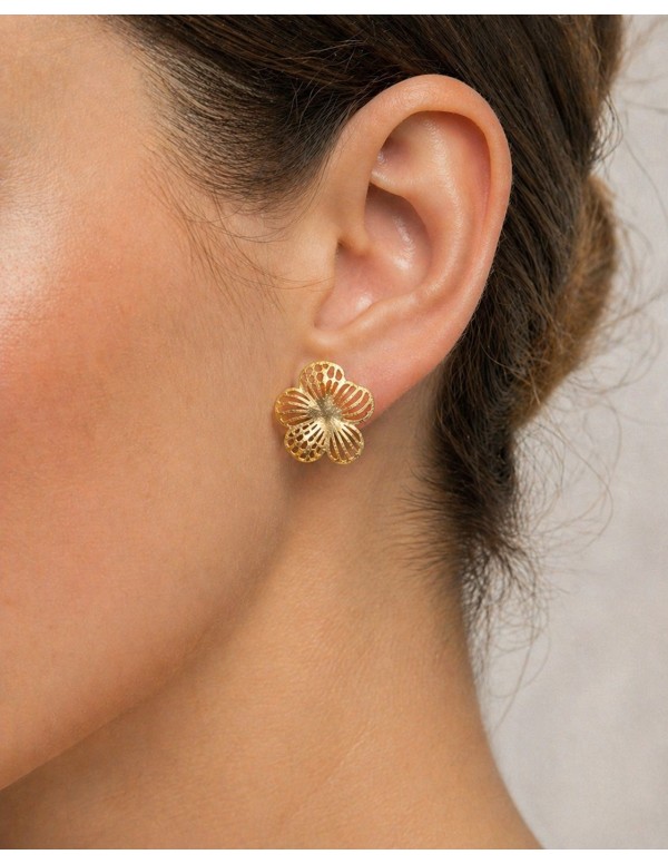 AROS BAÑADOS EN ORO FLOR