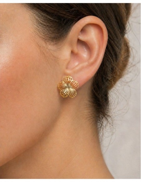 AROS BAÑADOS EN ORO FLOR