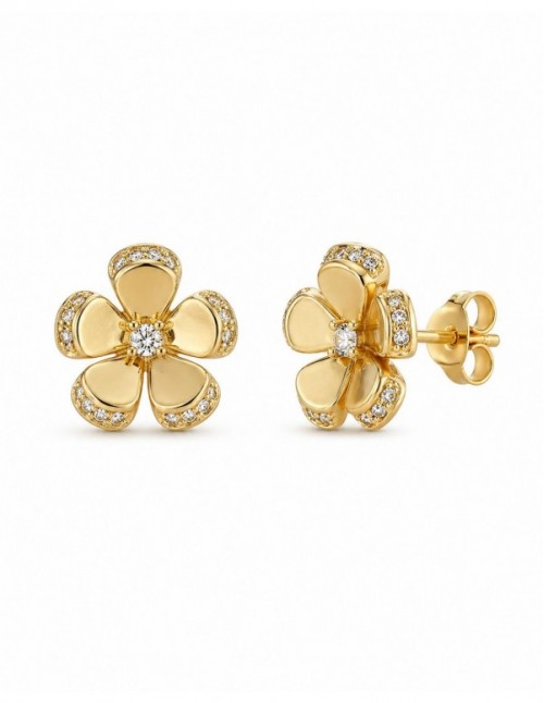 AROS BAÑADOS EN ORO FLOR