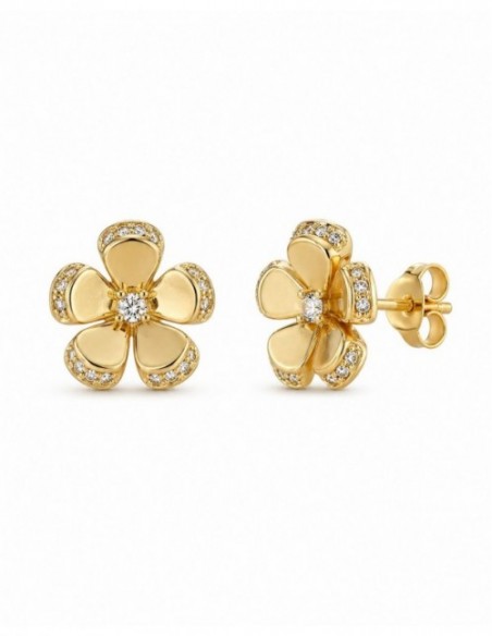 AROS BAÑADOS EN ORO FLOR